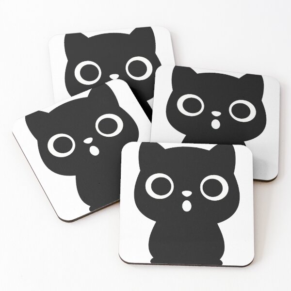 Item preview, Shocked Black Cat Vector Poster - Minimalist Feline Surprise Art - Modern Kawaii Cat Icon Print designed and sold by BestChoiceService.