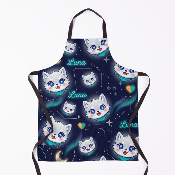 Item preview, Luna Galaxy Pattern Kawaii Silver Wolf Pup Repeat Midnight Blue Celestial Cute Home Decor Gift designed and sold by NeoTigLuna.