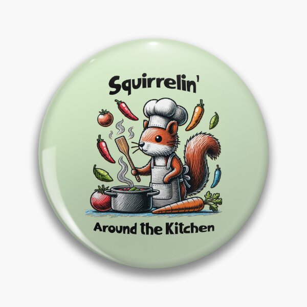 Item preview, Cute Squirrel Chef Cooking Vegetables Cartoon Kitchen Design designed and sold by Sachie's Studio.