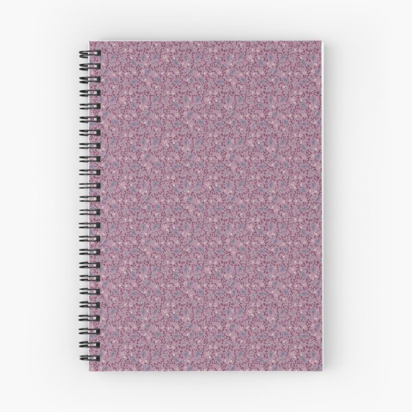 Item preview, Blue and light pink flowers on mauve background for ditsy floral seamless pattern designed and sold by PCaleDesigns.