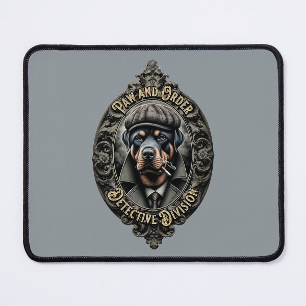 Item preview, Paw and Order Detective Division Funny Rottweiler Noir Design designed and sold by Sachie's Studio.
