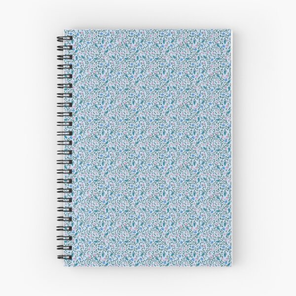 Item preview, Blue and pink flowers on light blue background for ditsy floral seamless pattern designed and sold by PCaleDesigns.