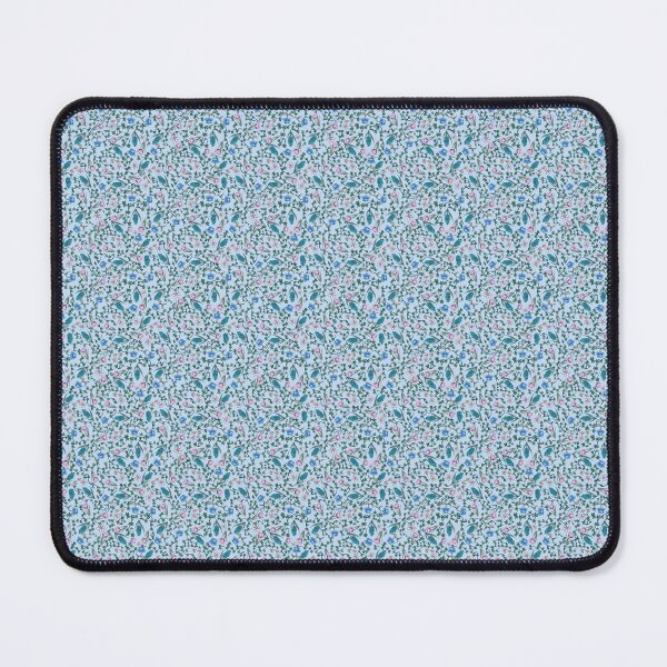 Item preview, Blue and pink flowers on light blue background for ditsy floral seamless pattern designed and sold by PCaleDesigns.