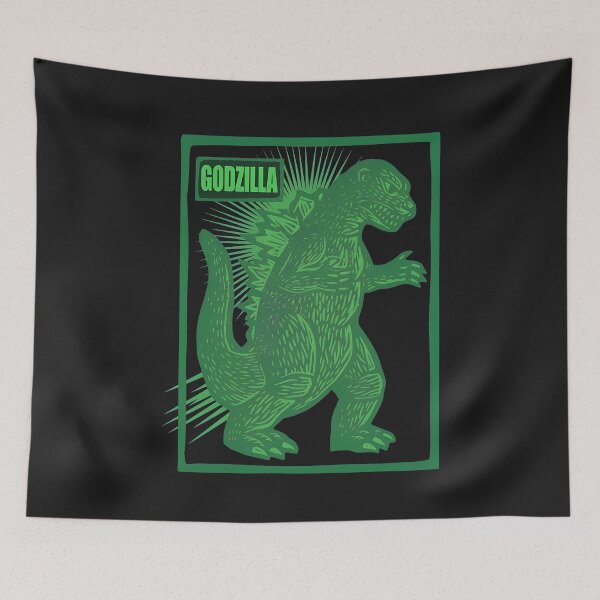 Item preview, Retro Monster Art Woodblock Style designed and sold by anasoraled.