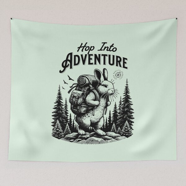 Item preview, Hop Into Adventure Cute Bunny Hiking Travel Design designed and sold by Sachie's Studio.
