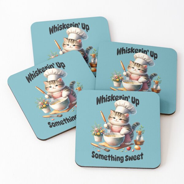 Item preview, Whiskerin’ Up Something Sweet Cute Baking Cat Design designed and sold by Sachie's Studio.