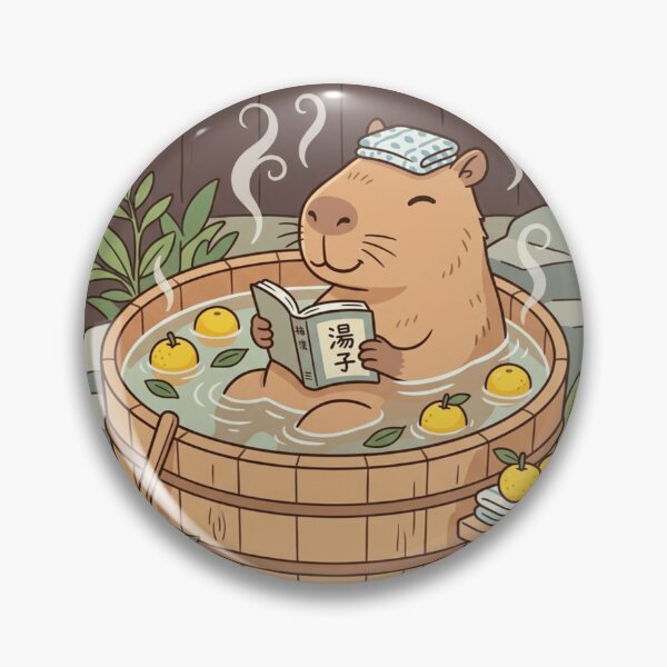 Item preview,  Cozy Capybara Reading In Bath - Spa Reader Aesthetic designed and sold by Retro Mood Co.