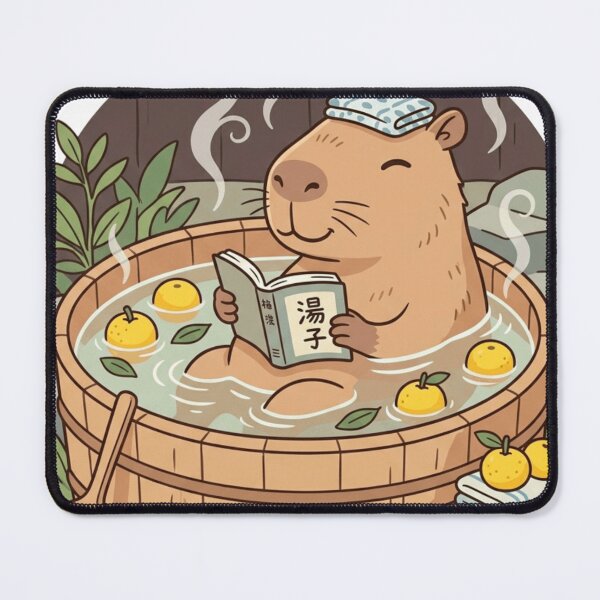 Item preview, Cozy Capybara Reading In Bath - Spa Reader Aesthetic designed and sold by Retro Mood Co.