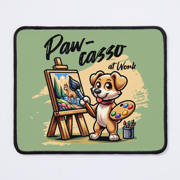 Item preview, Paw-casso at Work Funny Artist Dog Painter Design designed and sold by Sachie's Studio.