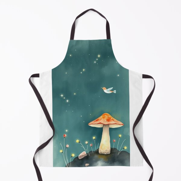 Item preview, Whimsical Mushroom and Flying Bird Art Print designed and sold by Vida e Arte.
