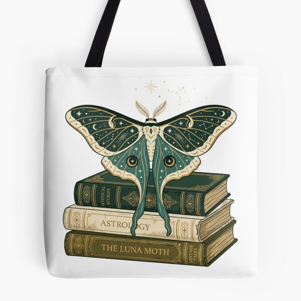 Item preview, Celestial Luna Moth Book Stack - Dark Academia Aesthetic designed and sold by Retro Mood Co.