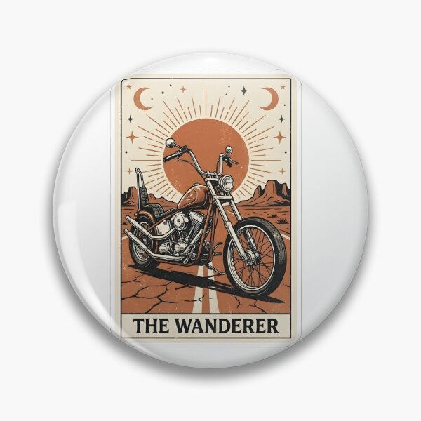 Item preview, The Wanderer Vintage Chopper Motorcycle Tarot Card designed and sold by FunkPrint.