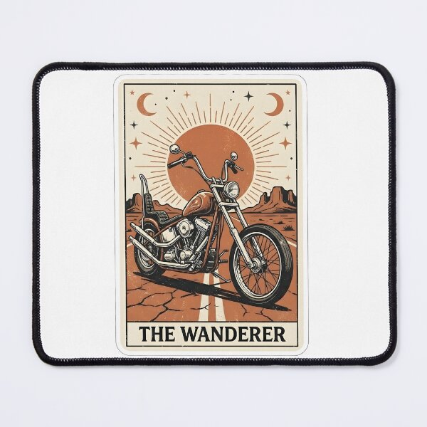 Item preview, The Wanderer Vintage Chopper Motorcycle Tarot Card designed and sold by FunkPrint.