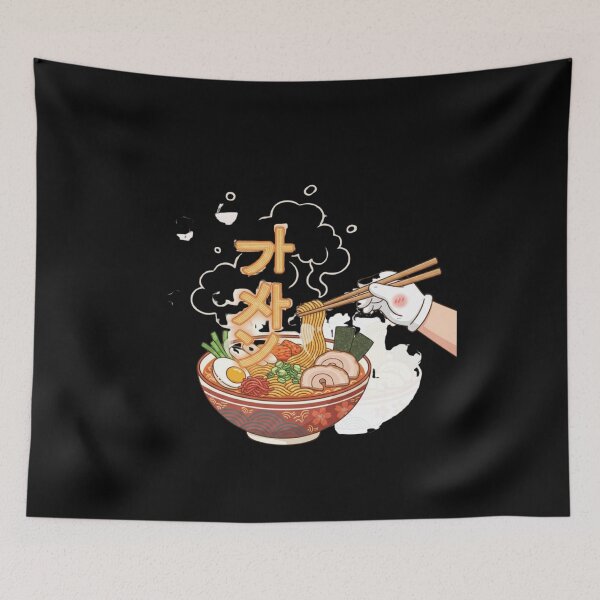 Aperçu de l'œuvre Bol de ramyeon coréen, nouilles hangul, art culinaire, Séoul, cadeau pour apprenant créée et vendue par language-des.