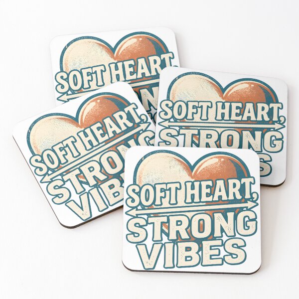 Item preview, Soft Heart Strong Vibes Retro Heart Typography Art designed and sold by maplesoulkiller.