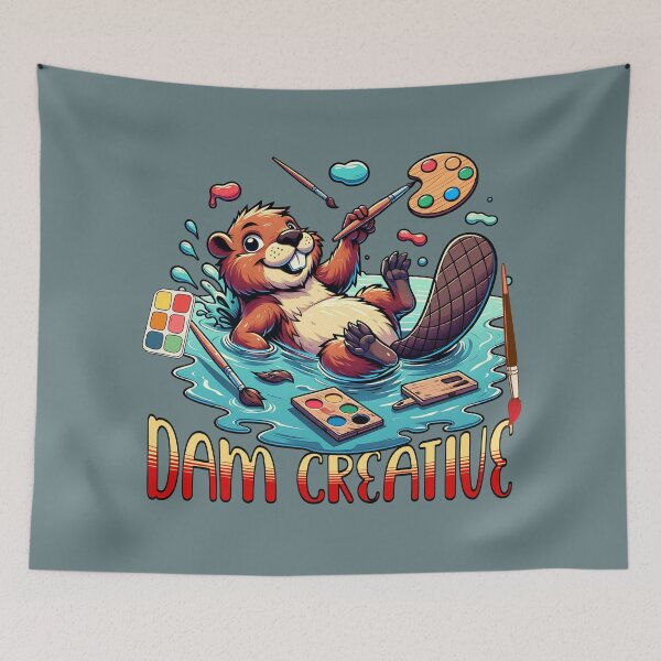 Item preview, Dam Creative Beaver Artist Funny Painter Design designed and sold by Sachie's Studio.