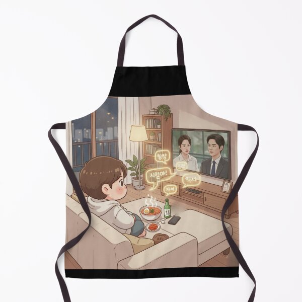 Item preview, Korean kdrama marathon cozy chibi snacks subtitles Seoul apartment funny gift designed and sold by language-des.
