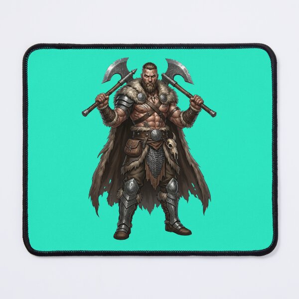 Item preview, Viking Warrior Barbarian - Dual Axe Berserker designed and sold by Utopian-Magic.