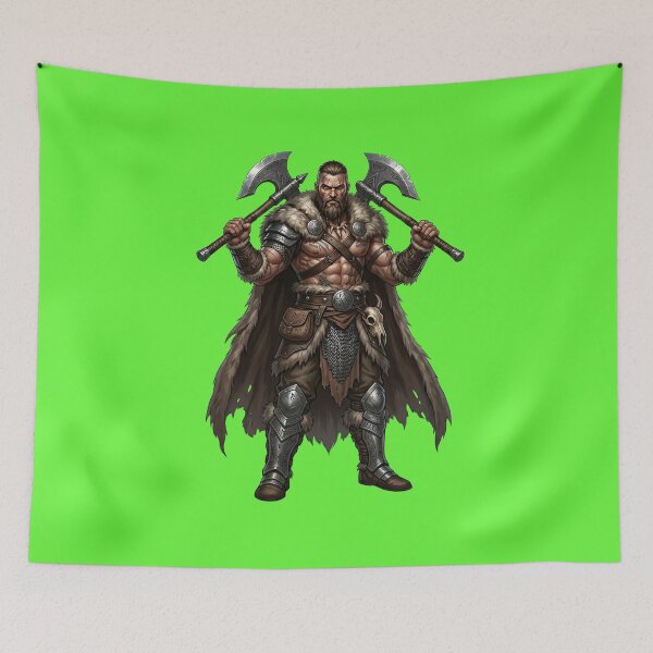 Item preview, Viking Warrior Barbarian - Dual Axe Berserker designed and sold by Utopian-Magic.