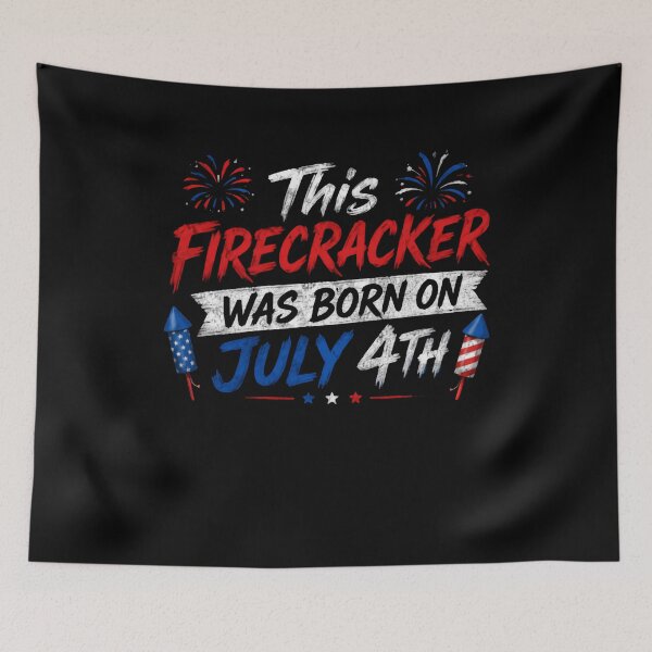 Item preview, This Firecracker Was Born On July 4th Independence Day Birthday designed and sold by RetroMini2026.