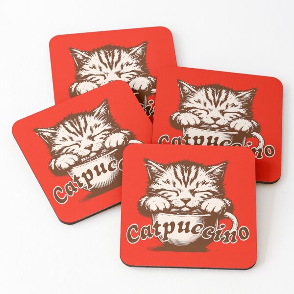 Item preview, Catpuccino Cute Sleeping Kitten Coffee Lover Design designed and sold by Sachie's Studio.