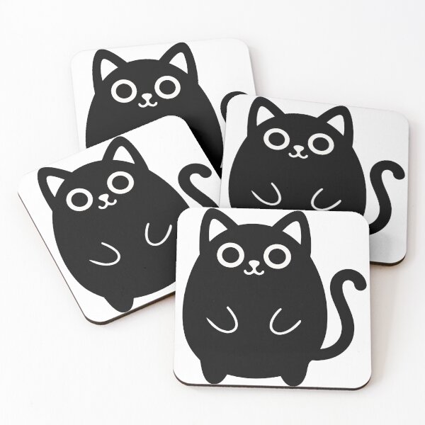 Item preview, Chubby Black Cat Kawaii Poster - Smiling Kitten Vector Art - Minimalist Pet Silhouette Graphic designed and sold by BestChoiceService.