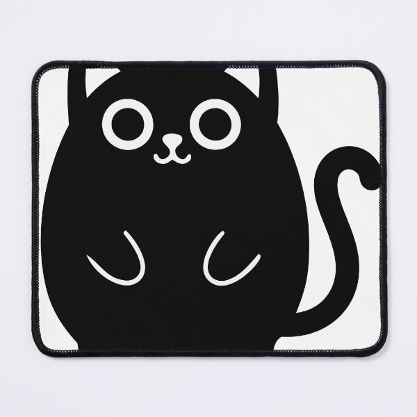 Item preview, Chubby Black Cat Kawaii Poster - Smiling Kitten Vector Art - Minimalist Pet Silhouette Graphic designed and sold by BestChoiceService.