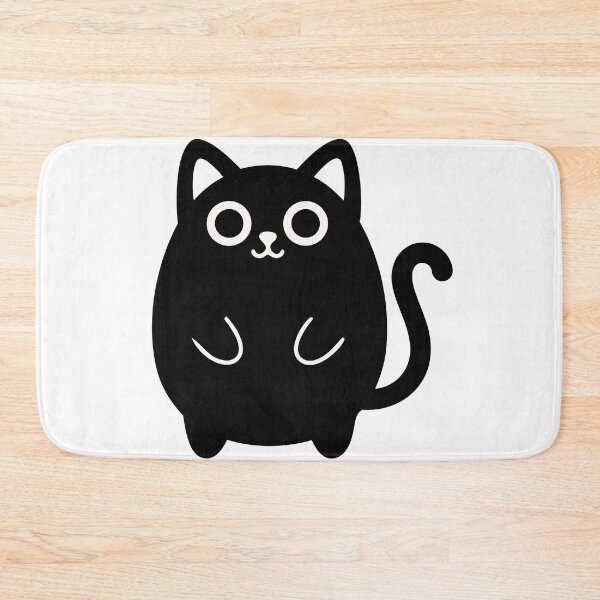 Item preview, Chubby Black Cat Kawaii Poster - Smiling Kitten Vector Art - Minimalist Pet Silhouette Graphic designed and sold by BestChoiceService.