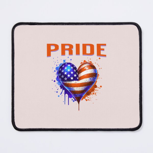 Item preview, Trendy USA Flag Pride Text heart shape t shirt and sticker designed and sold by Trending Now ⭐️⭐️⭐️.