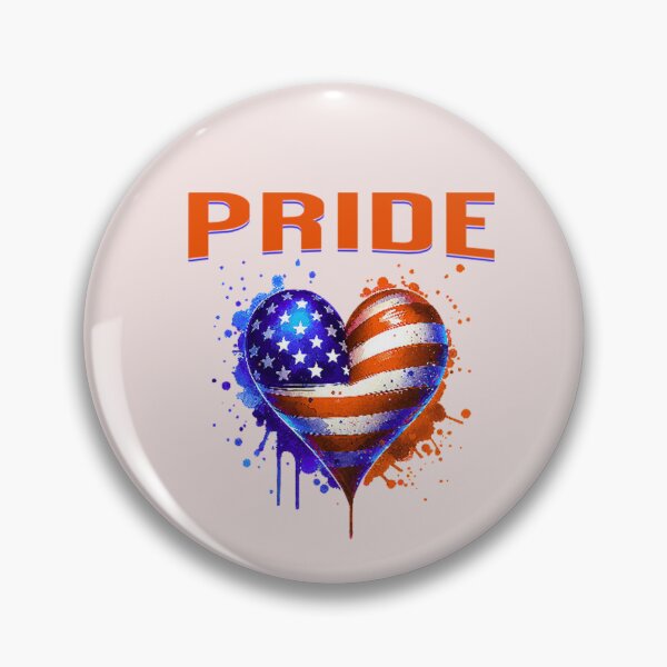 Item preview, Trendy USA Flag Pride Text heart shape t shirt and sticker designed and sold by Trending Now ⭐️⭐️⭐️.