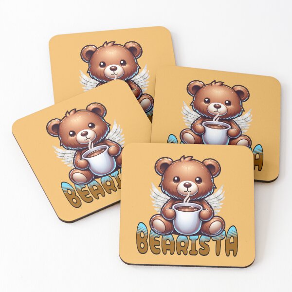 Item preview, Bearista Angel Coffee Lover Cute Bear Design designed and sold by Sachie's Studio.