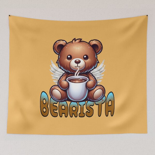 Item preview, Bearista Angel Coffee Lover Cute Bear Design designed and sold by Sachie's Studio.