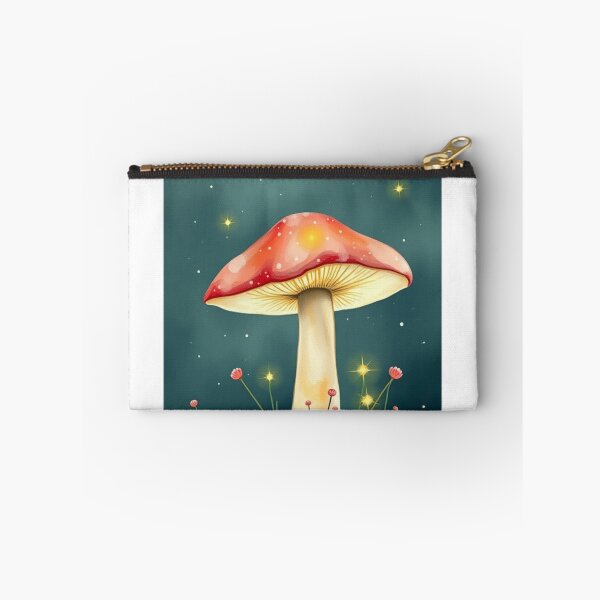 Item preview, Whimsical Glowing Mushroom Under Starry Night Sky designed and sold by Vida e Arte.