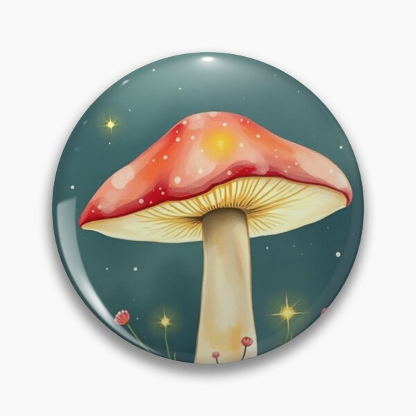 Item preview, Whimsical Glowing Mushroom Under Starry Night Sky designed and sold by Vida e Arte.