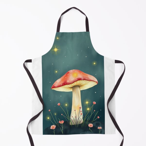 Item preview, Whimsical Glowing Mushroom Under Starry Night Sky designed and sold by Vida e Arte.