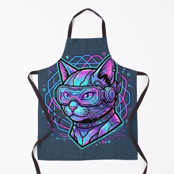 Item preview, Cyberpunk Cat Neon Futuristic Cyber Goggles designed and sold by Dream Weave Studio.