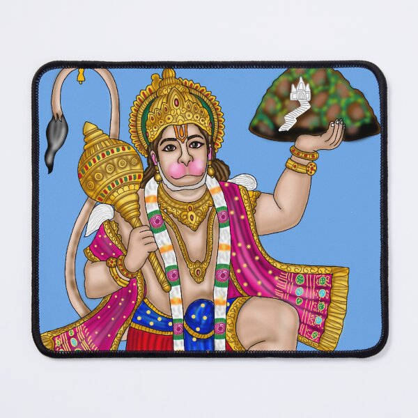 Item preview, Hanuman Carrying Mountain Artwork | Divine Hindu Digital Illustration designed and sold by Harshit_Digital_Arts.