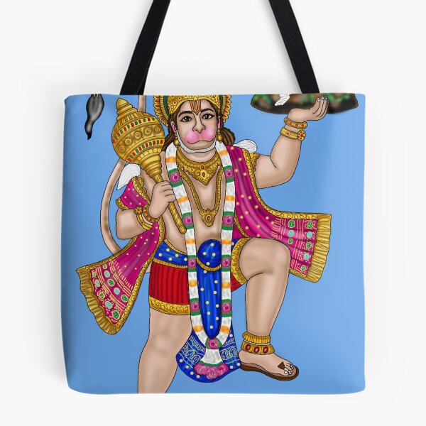 Item preview, Hanuman Carrying Mountain Artwork | Divine Hindu Digital Illustration designed and sold by Harshit_Digital_Arts.