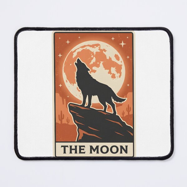 Item preview, The Moon Howling Wolf Western Tarot Card designed and sold by FunkPrint.