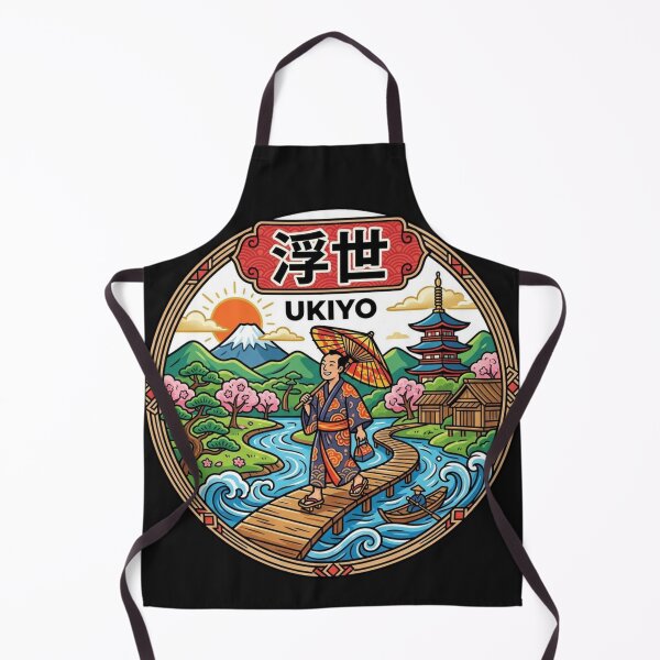 Item preview, Ukiyo Japanese Kimono Man Mountain Scenery designed and sold by Tsugraf Designs.