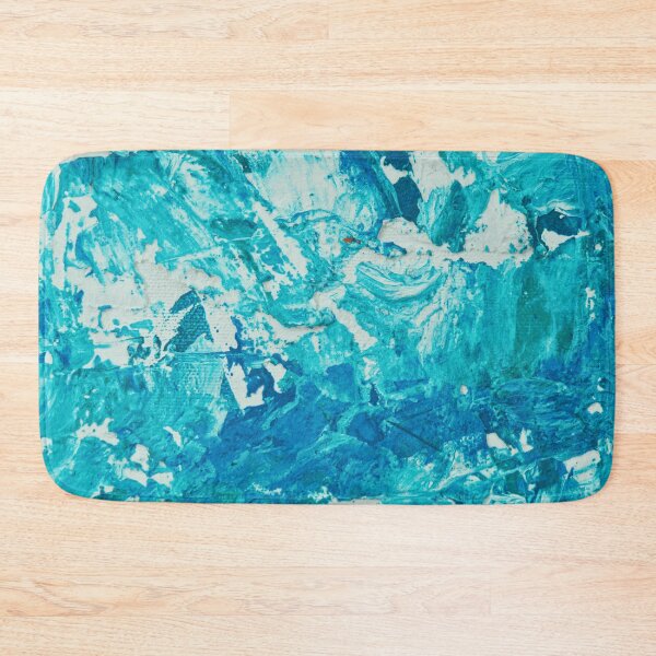 Item preview, Teal and Cobalt Blue Palette Knife Abstract designed and sold by L&L.