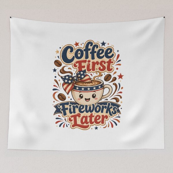Item preview, Coffee First Fireworks Later | 4th of July designed and sold by Katybmadeit.