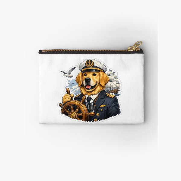 Item preview, Golden Retriever Ship Captain Premium Nautical Dog Illustration designed and sold by builtforyou.