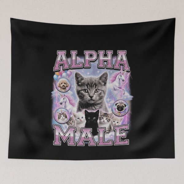 Item preview, Funny Alpha Funny Cat Unicorn Kitten Rainbow Art designed and sold by elderberry.