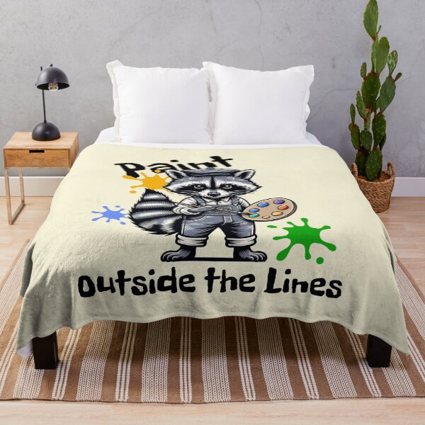 Item preview, Paint Outside the Lines Raccoon Artist Design | Cute Creative Animal Art designed and sold by Sachie's Studio.