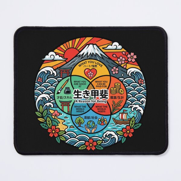 Item preview, Ikigai Japanese Purpose Diagram Art designed and sold by Tsugraf Designs.