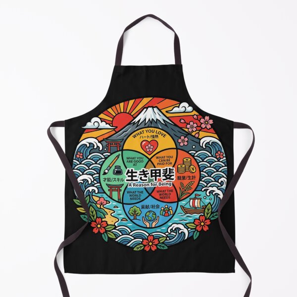 Item preview, Ikigai Japanese Purpose Diagram Art designed and sold by Tsugraf Designs.