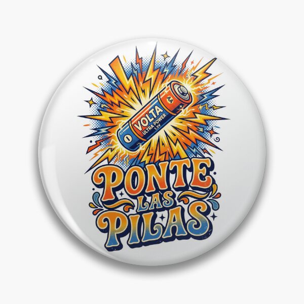 Item preview, Ponte Las Pilas Retro Battery Latino Humor Spanglish Motivation designed and sold by PictoVibe.