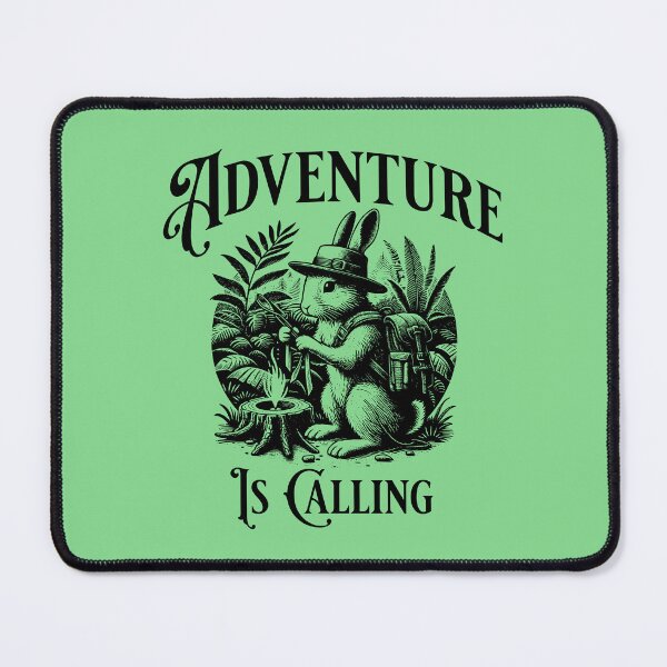 Item preview, Adventure Is Calling Bunny Camping Design | Vintage Woodland Rabbit Explorer Art designed and sold by Sachie's Studio.