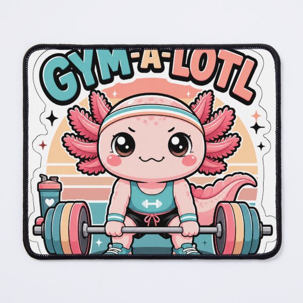 Item preview, Gym-A-Lotl Cute Axolotl Lifting Weights designed and sold by Digistore1221.